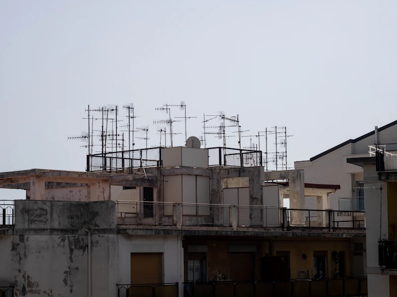 Open rooftop terrace of a residential building